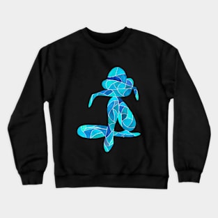 Ballet dancer in shades of blue Crewneck Sweatshirt